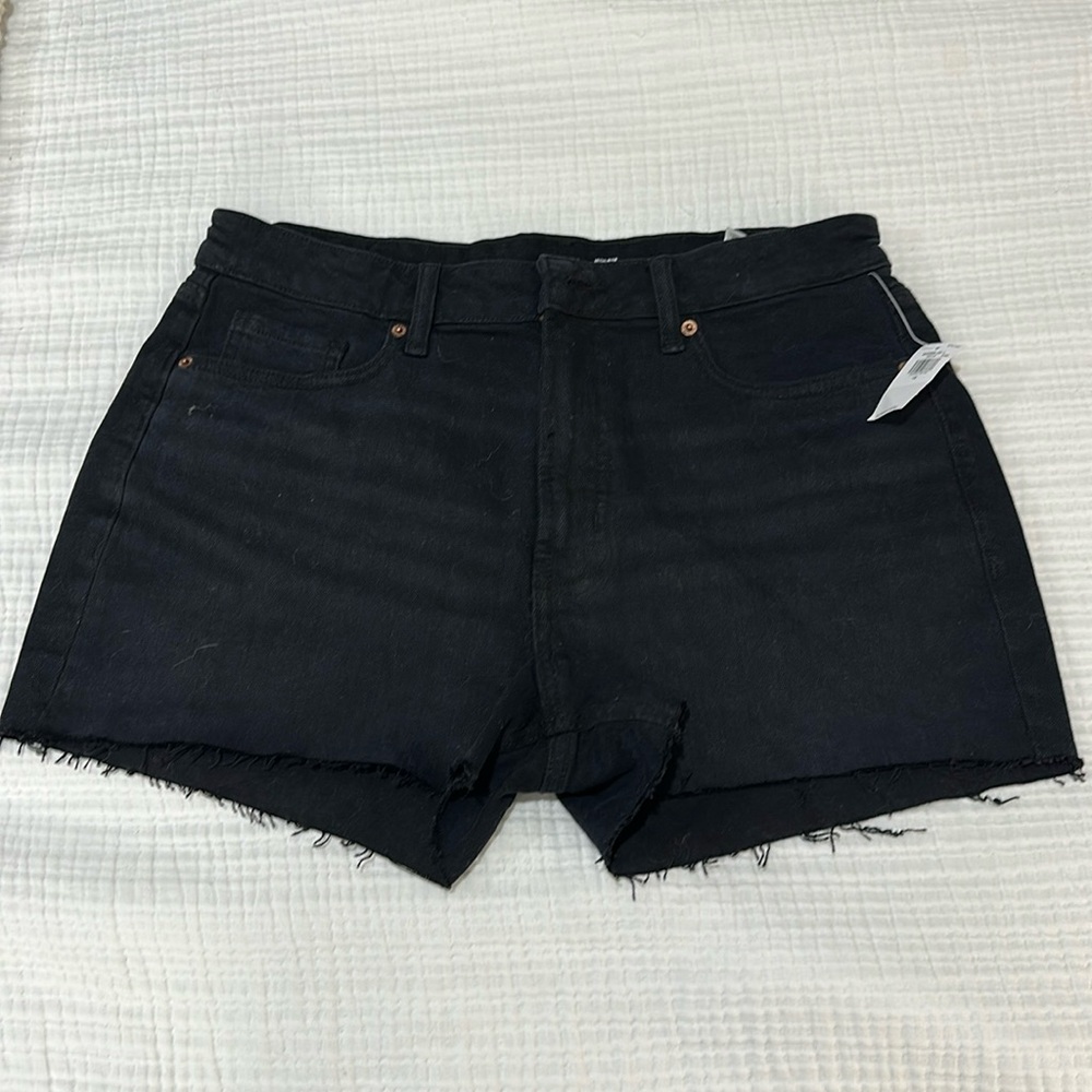 Old Navy High Rise OG Straight Black Jean Shorts